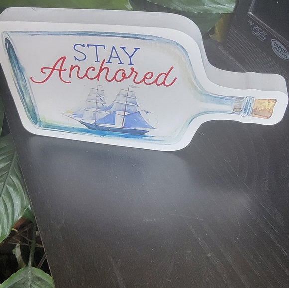 NWt* 2 in 1 anchor beach towel & Drawstring bag ;plus anchor table art. - Picture 2 of 7